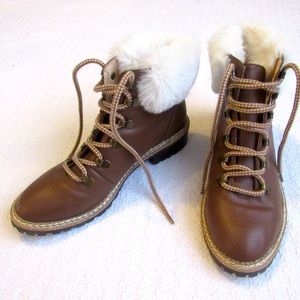 Express Faux Fur Hiker Boots Brown Size 8